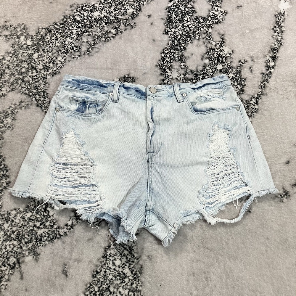BLANKNYC The Barrow Womens Distressed Denim Cutoff Shorts Light Wash Size 31
